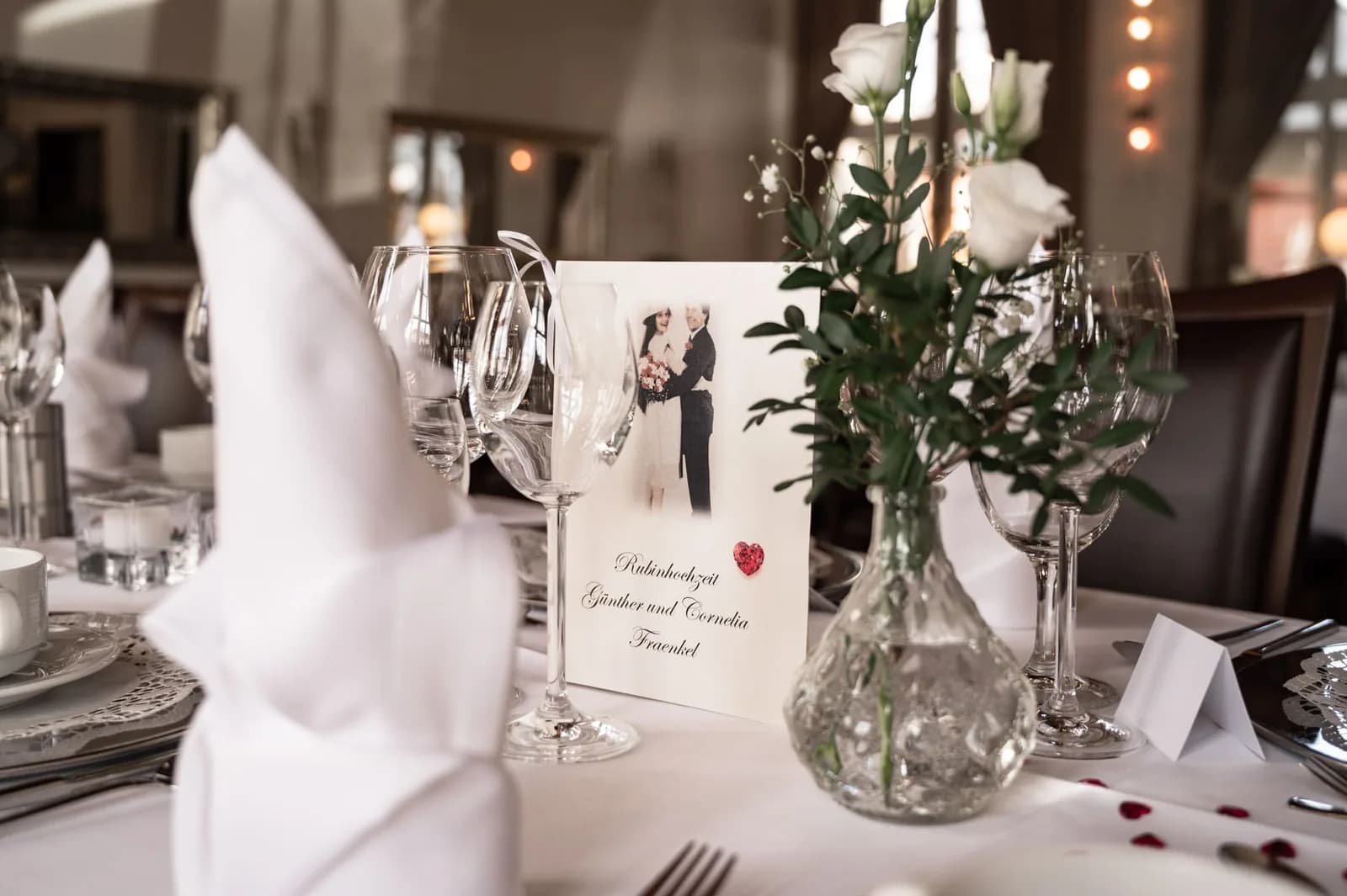 Carefully decorated table detail for a special occasion